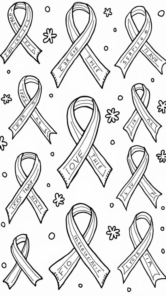 cancer ribbon coloring page